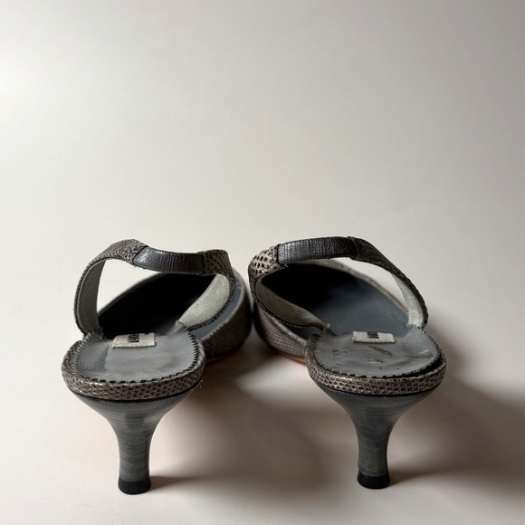 Vintage Manolo Blahnik Slingback Heels – Snakeskin Trim, Gray size 36.5 - Picture 4 of 7